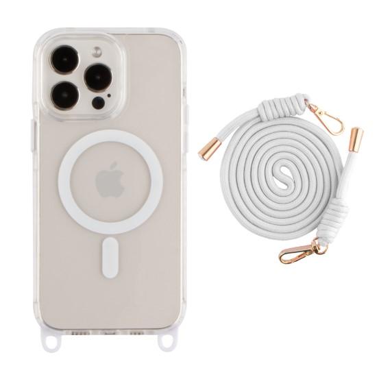 Чохол TPU+PC Lanyard Case with MagSafe для iPhone 16 Pro Max (White)