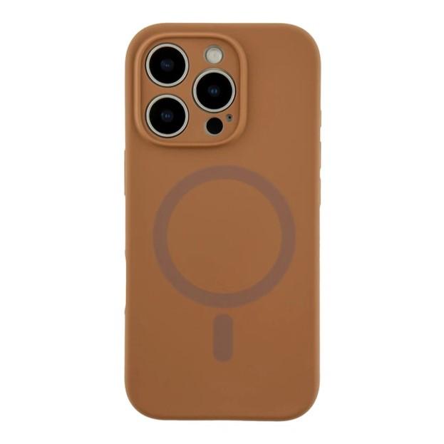 Silicone Case Full Camera Protective (AA) with MagSafe для iPhone 16 Pro Max (New brown)