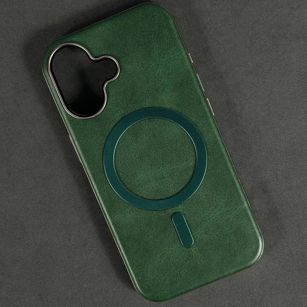 Чохол Leather Magnetic для IPhone 17  зелений