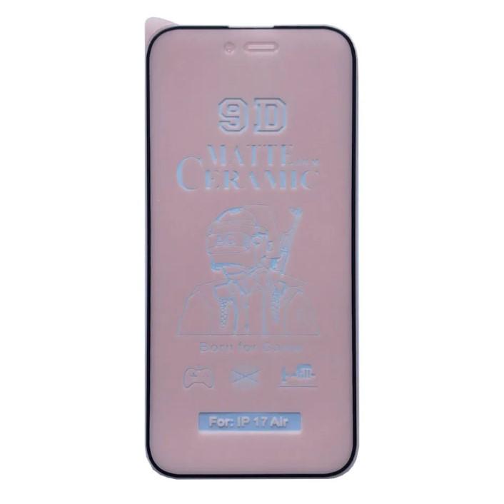 Гнучке скло Ceramic MATT для IPhone 17 Air  матове з чорною рамкою