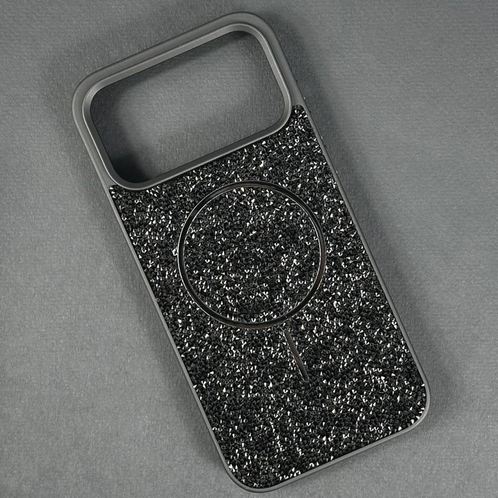 Накладка MagSafe full of diamonds для iPhone 17 Pro Max (Black)