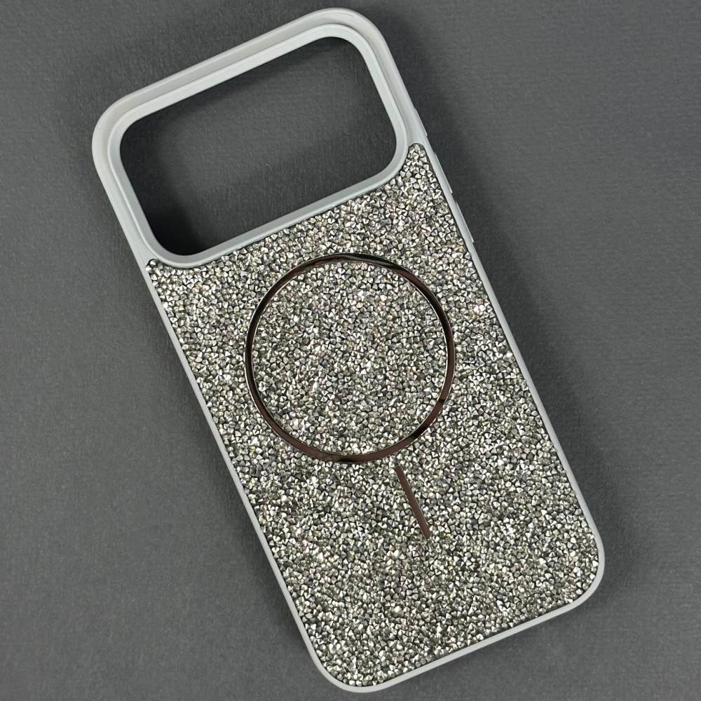 Накладка MagSafe full of diamonds для iPhone 17 Pro Max (Grey)