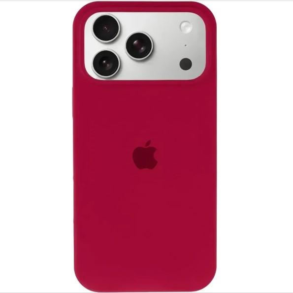 Silicone Case Full Protective (AA) для iPhone 17 Pro / 18 Pro Rose Red