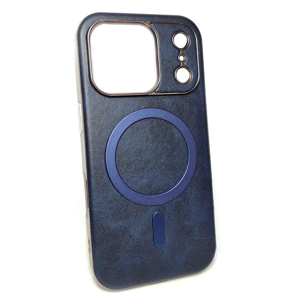 Чохол Leather Magnetic для IPhone 17 Pro Max синя