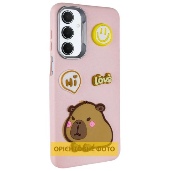 Чохол Leather Toys для Samsung S24 FE (Capybara / Pink)