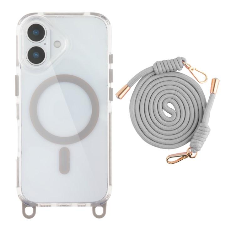 Чохол TPU+PC Lanyard Case with MagSafe для iPhone 17 (Titanium grey)