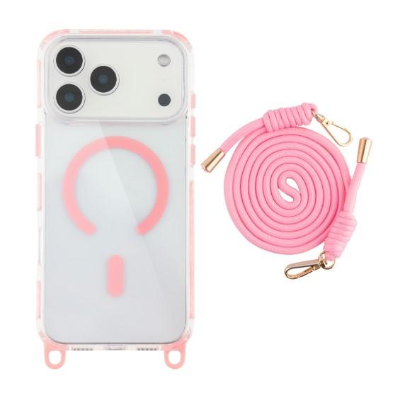 Чохол TPU+PC Lanyard Case with MagSafe для iPhone 17 Pro (Pink)