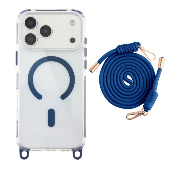 Чохол TPU+PC Lanyard Case with MagSafe для iPhone 17 Pro Max (Indigo blue)