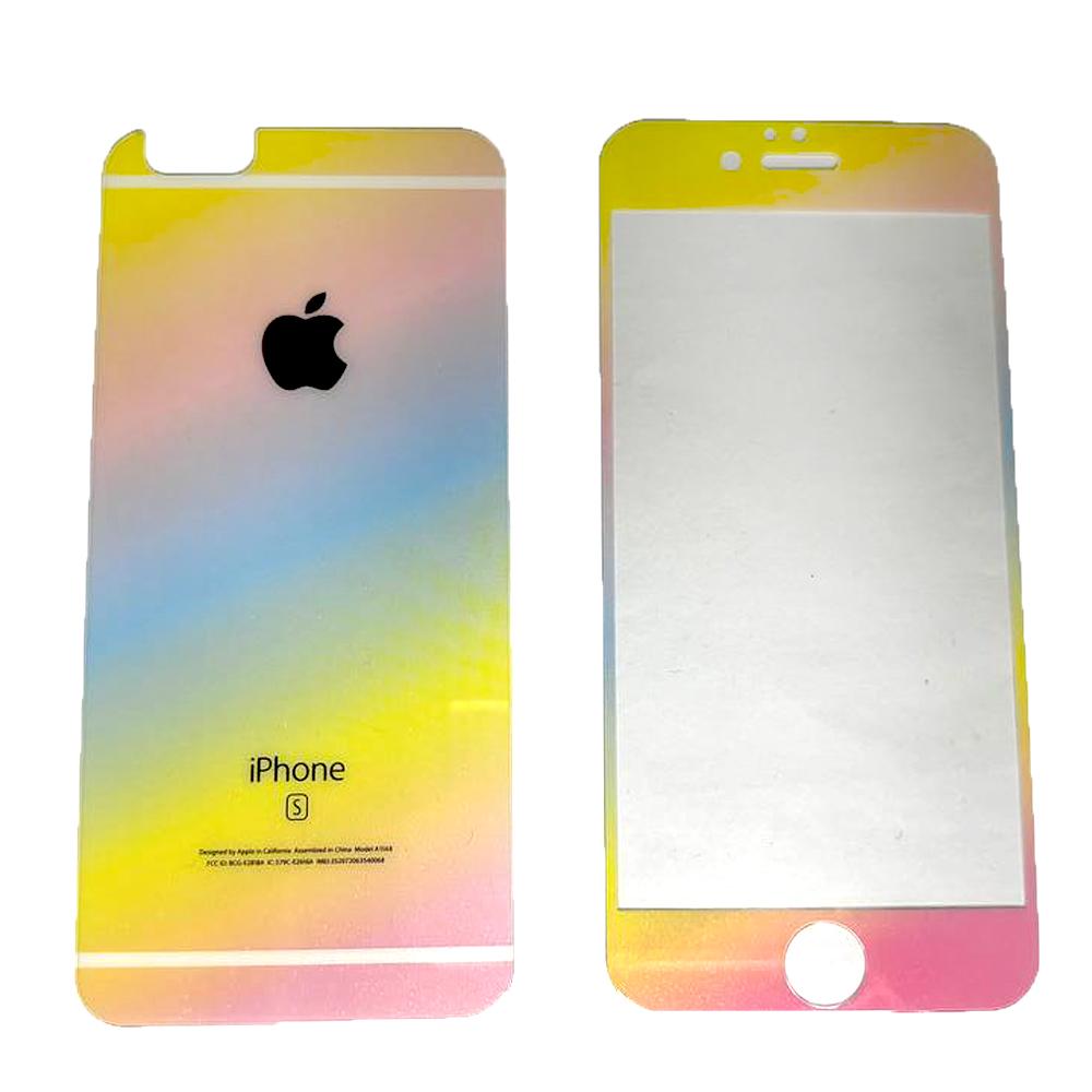 Захисне скло 2в1 Colorful для iPhone 6/6s (Rainbow)