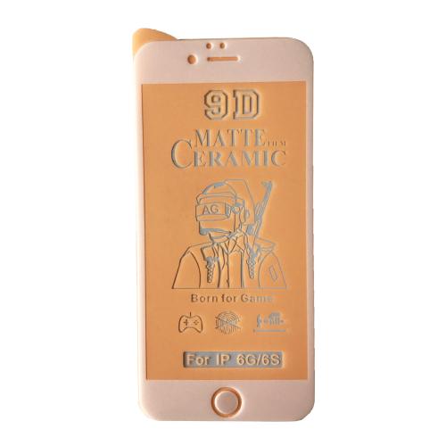 Гнучке скло Ceramic MATT для iPhone 6G/6S матове з білою рамкою