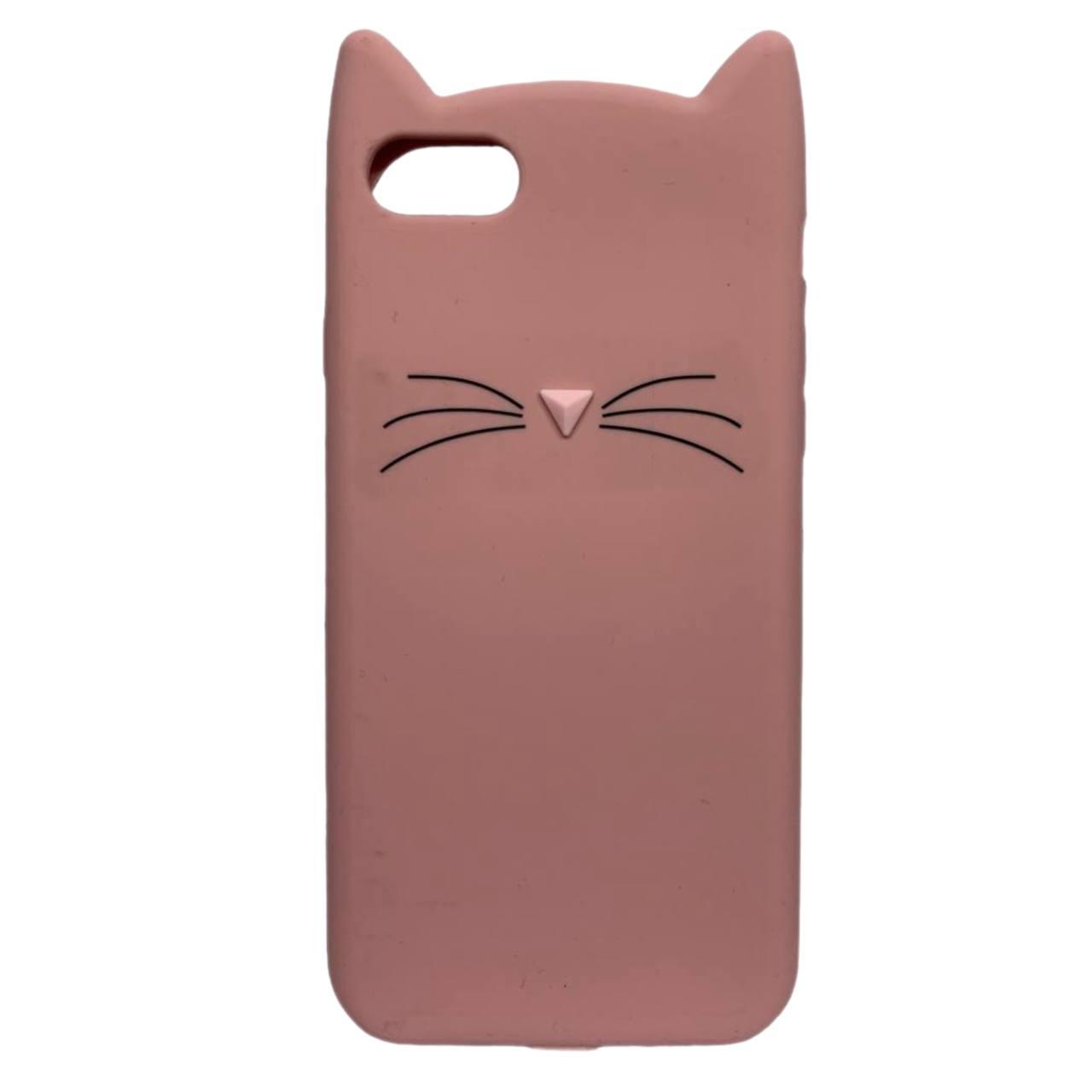 Накладка 3D Cat для IPhone 7/8 пудрова