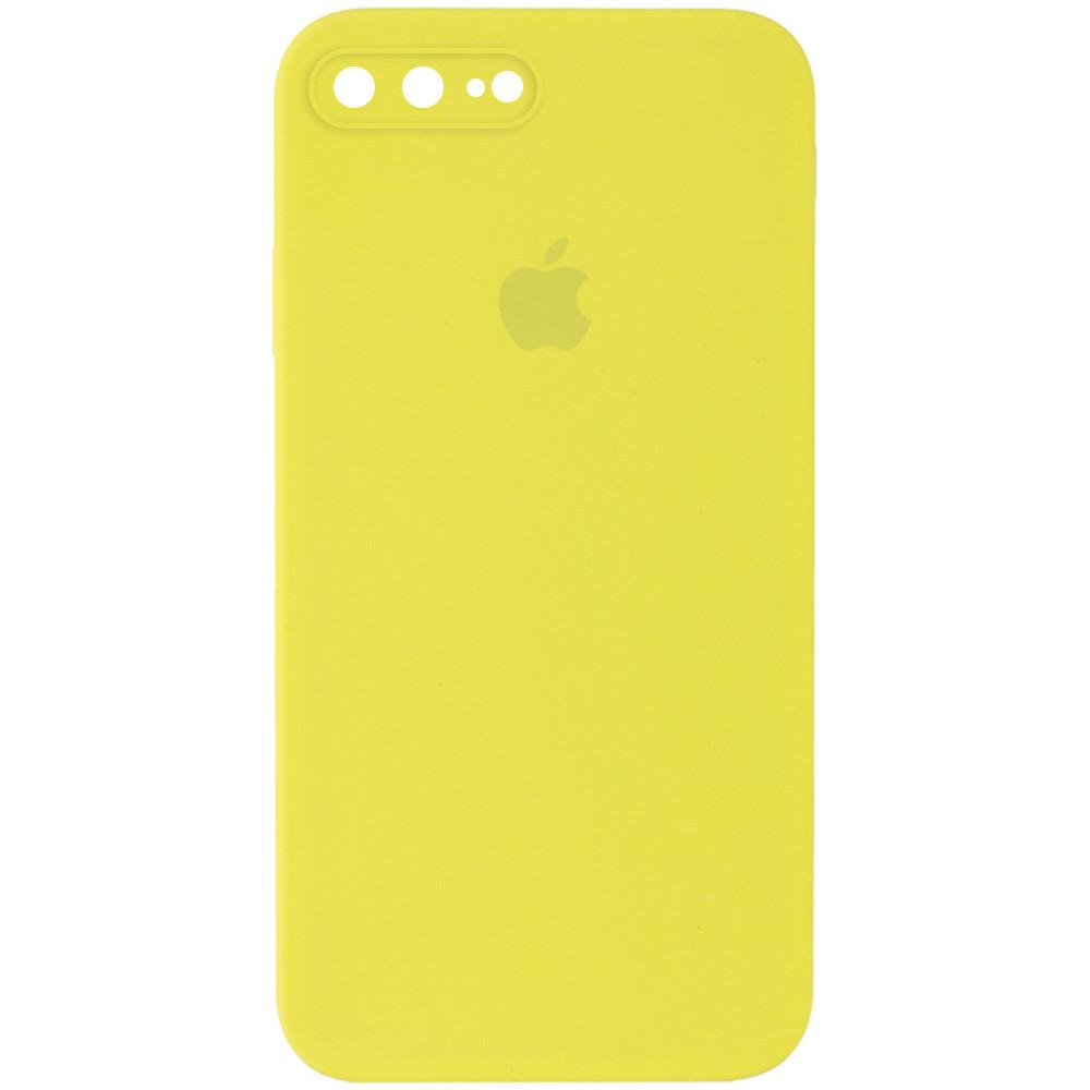 Silicone Case Square Full Camera Protective (AA) для iPhone 7 plus/8 plus (5.5") (Bright Yellow)