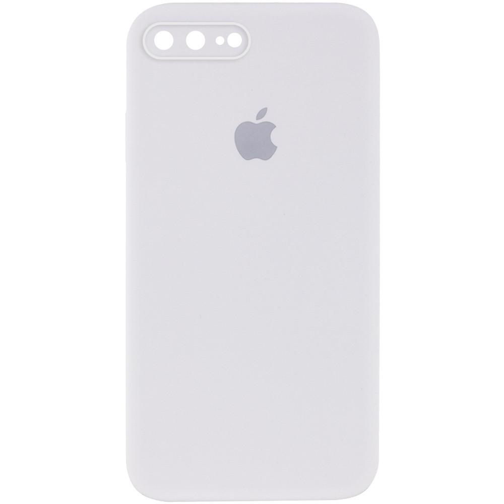 Silicone Case Square Full Camera Protective (AA) для iPhone 7 / 8 / SE (2020) (4.7") (White)