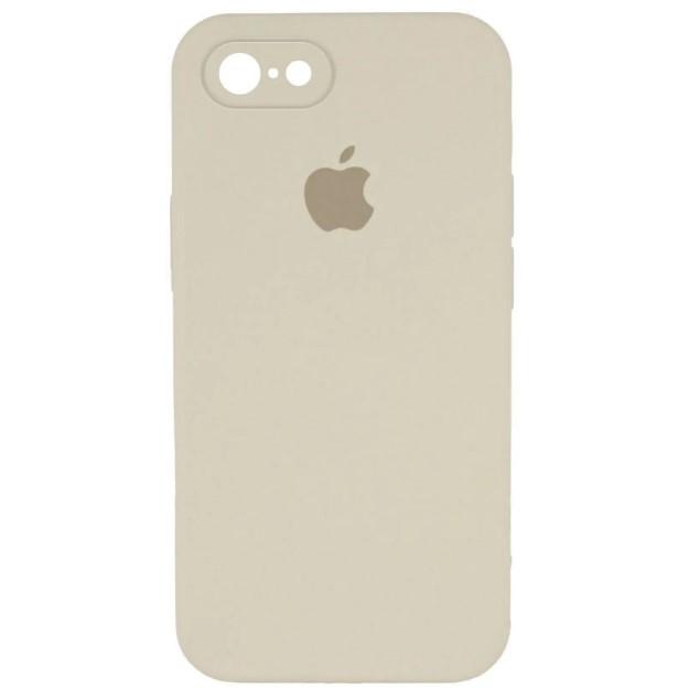 Silicone Case Square Full Camera Protective (AA) для iPhone 7 / 8 / SE (2020) (Antique white)