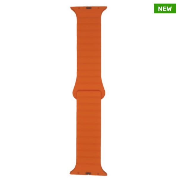 Магнітний силіконовий ремінець Apple (42|44|45|49mm) (коробка) (Помаранчевий)