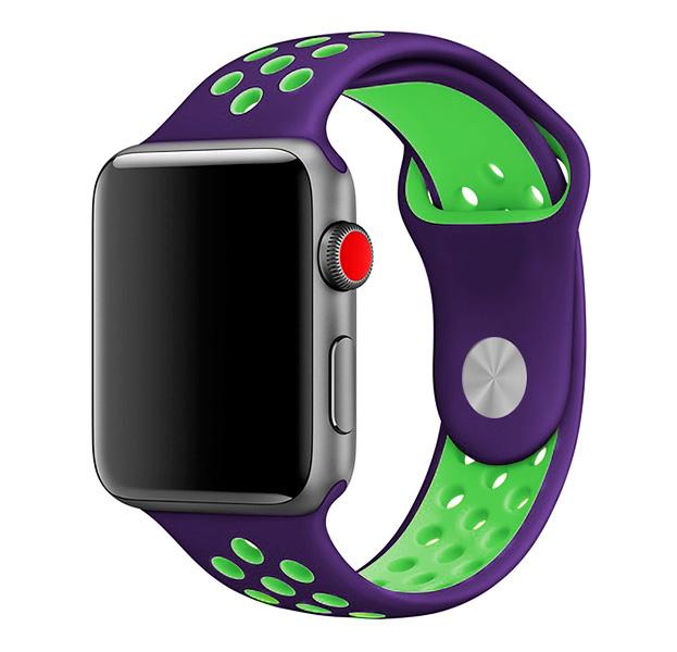 Ремінець Apple Watch 42mm Silicone Sport (Фіолетово-зелений)