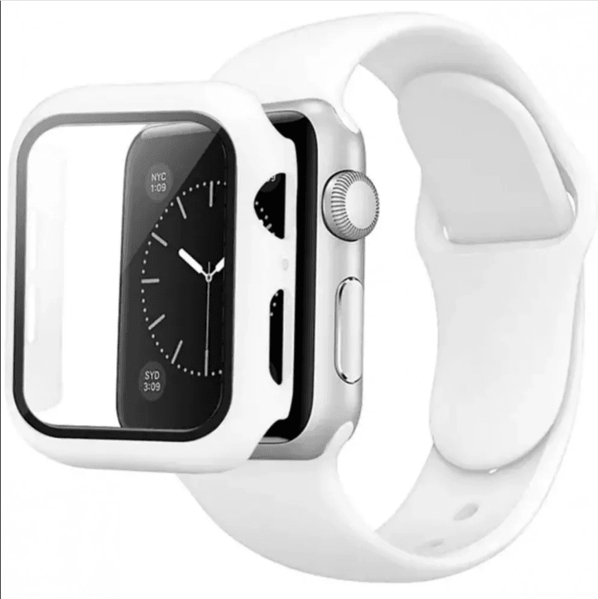 Ремінець Silicon+glass для Apple Watch 42mm white