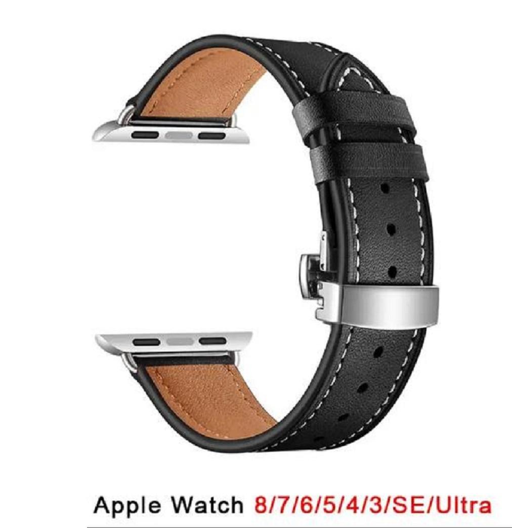 Ремінець Leather Strap для Apple Watch 38/40/41 mm Black