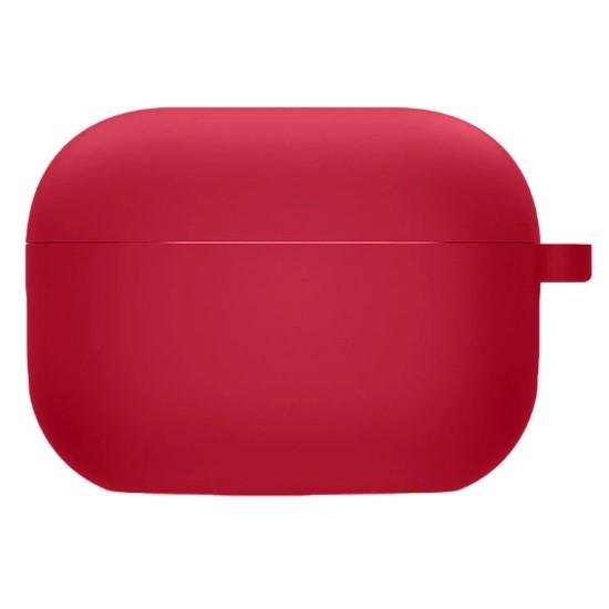Silicone Case для Airpods 4 з мікрофіброю  (Rose Red)