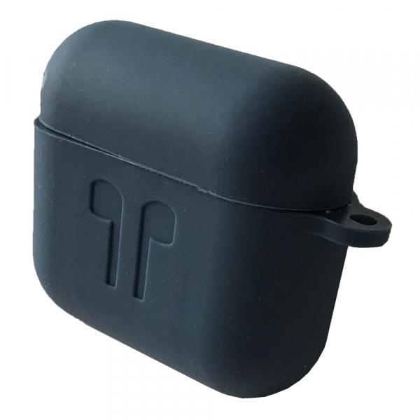 Чохол для AirPods 3 Silicone Case Logo + карабін (Midnight blue)