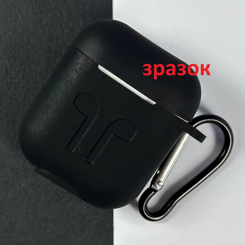 Чохол для AirPods 4 Silicone Case Logo + карабін  (Black)