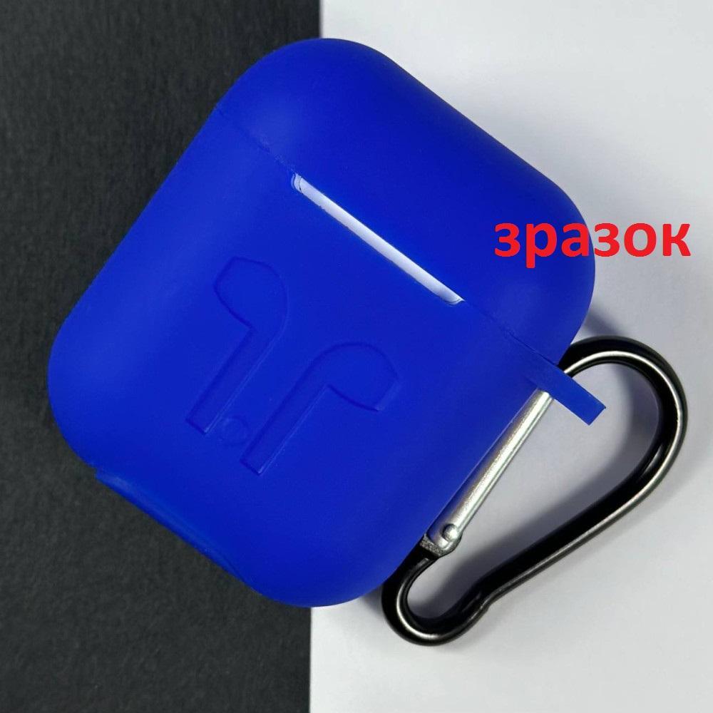 Чохол для AirPods 4 Silicone Case Logo + карабін  (Electric)