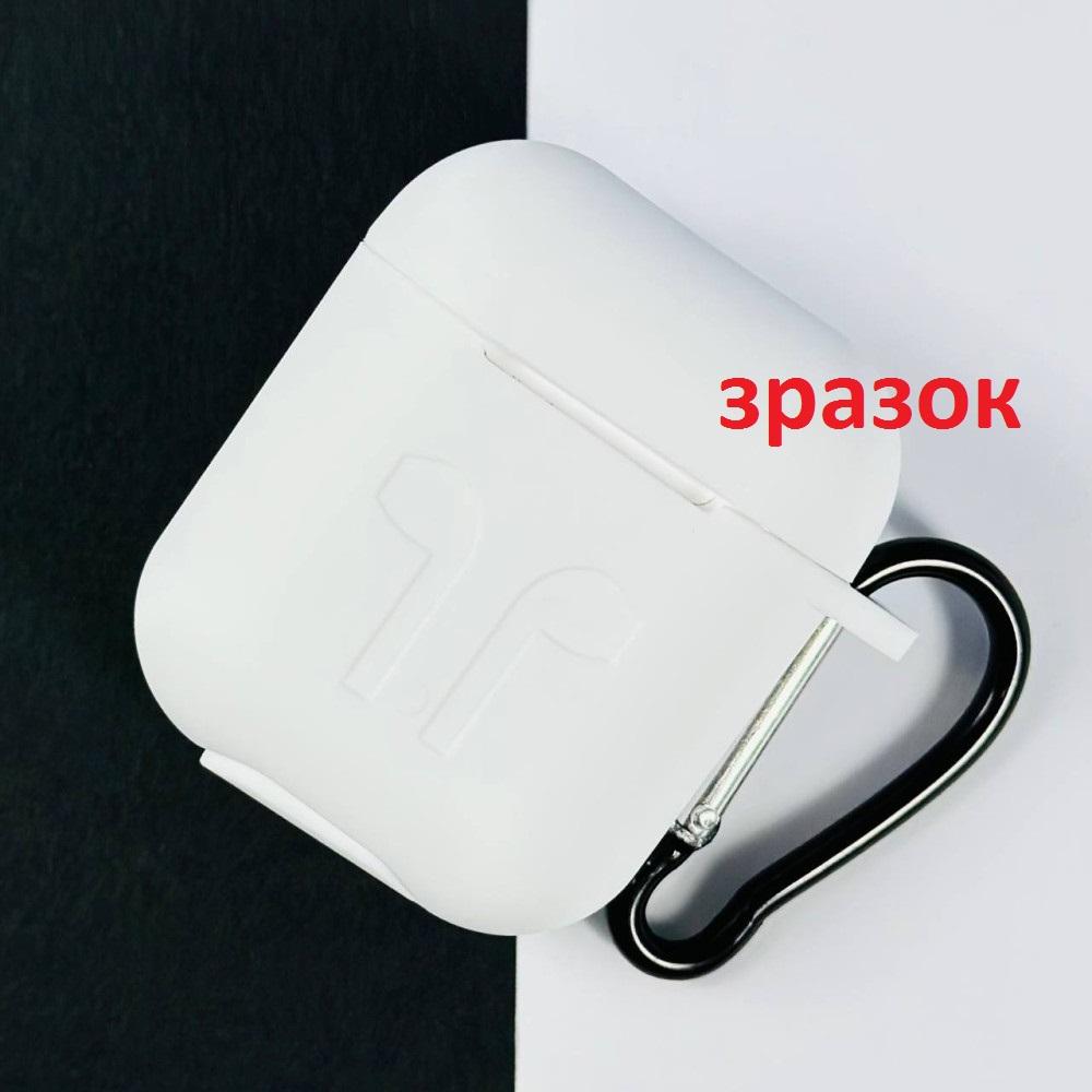 Чохол для AirPods 4 Silicone Case Logo + карабін  (White)