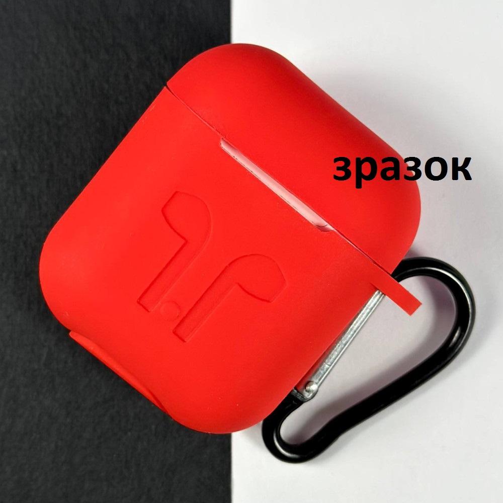 Чохол для AirPods 4 Silicone Case Logo + карабін  (Red)