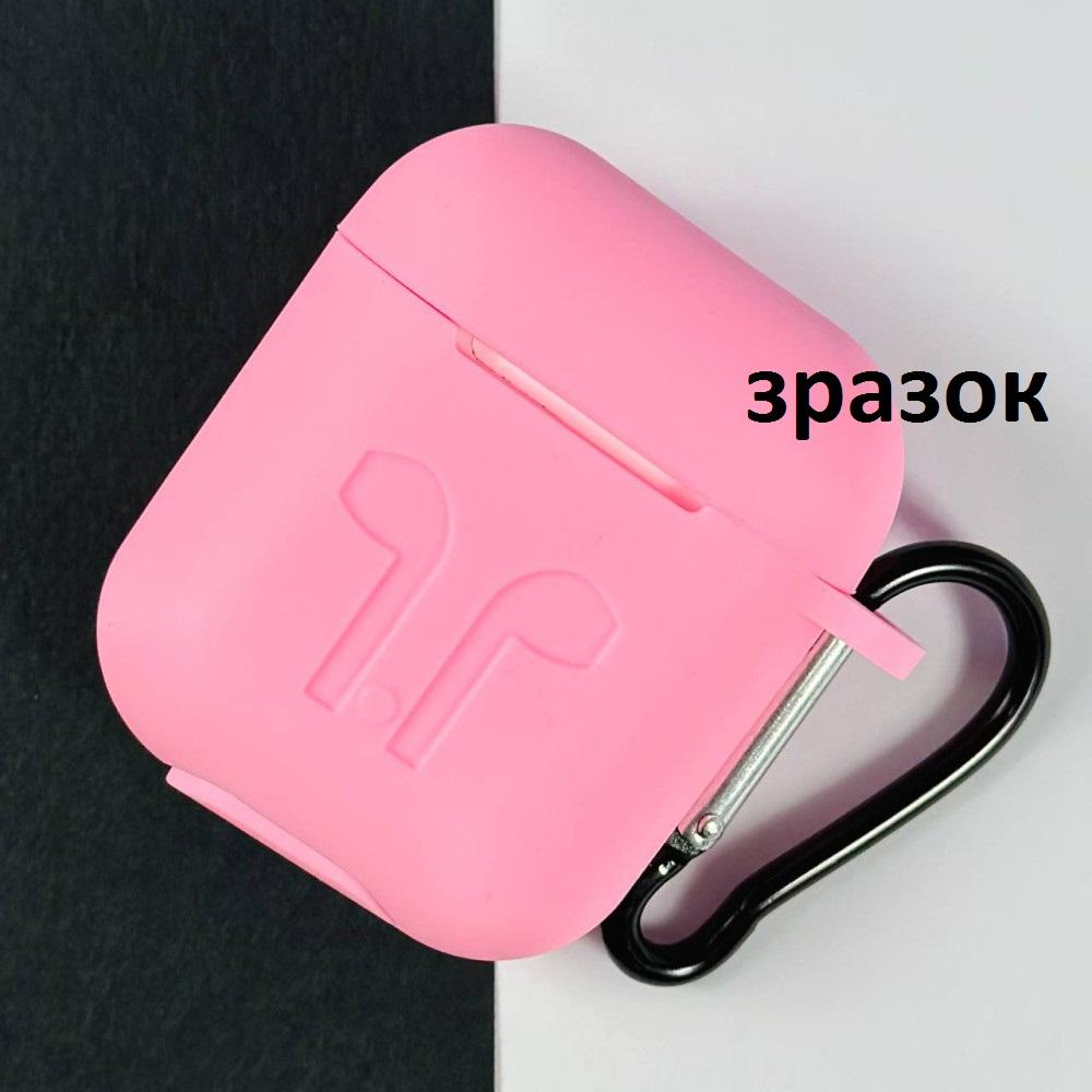 Чохол для AirPods 4 Silicone Case Logo + карабін  (Pink)