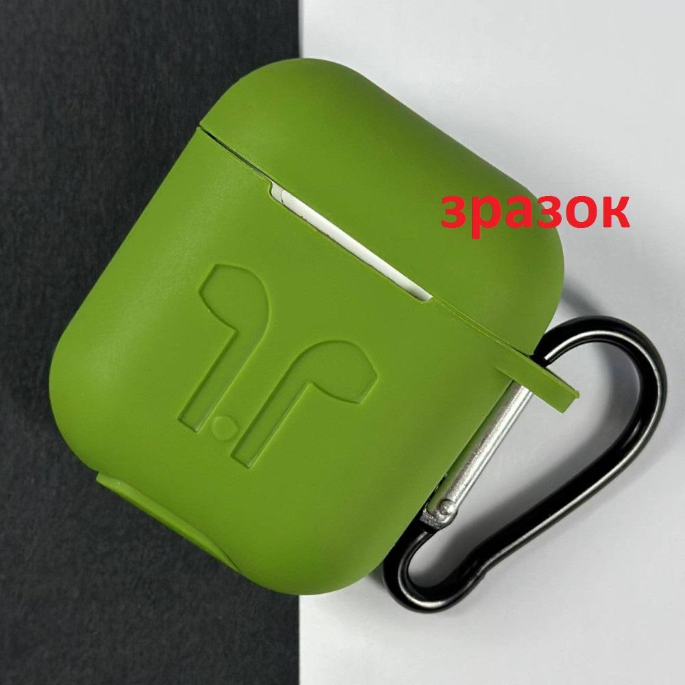 Чохол для AirPods 4 Silicone Case Logo + карабін  (Virid)