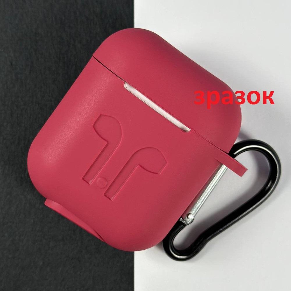 Чохол для AirPods 4 Silicone Case Logo + карабін  (Marsala)