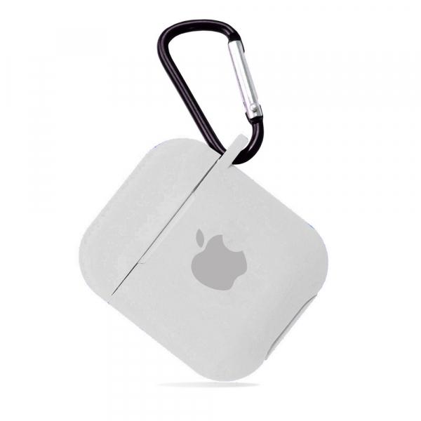 Чохол для AirPods Silicone Case Logo (white)