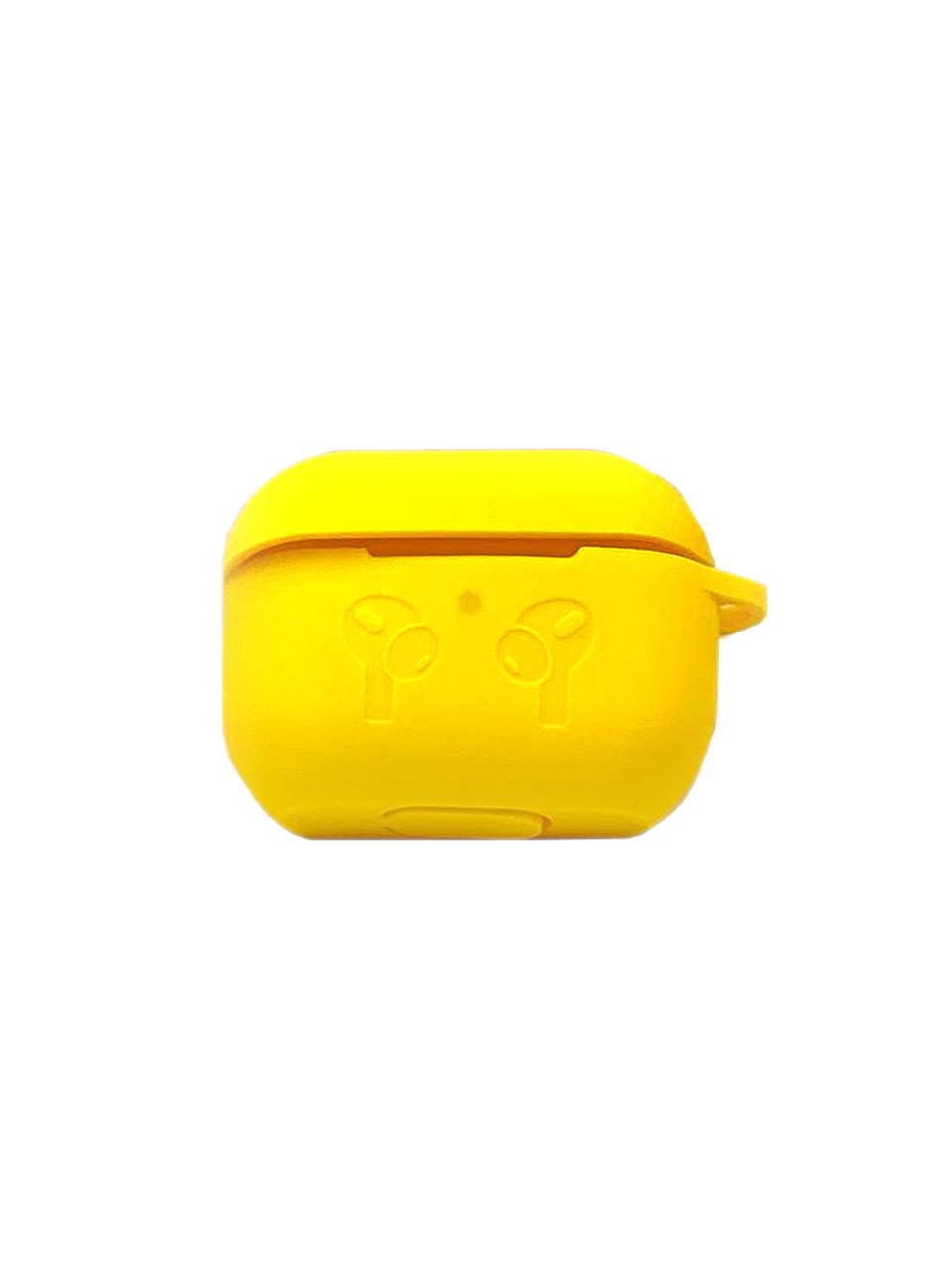 Чохол для AirPods Pro Silicone Case Logo + карабін  (Yellow)