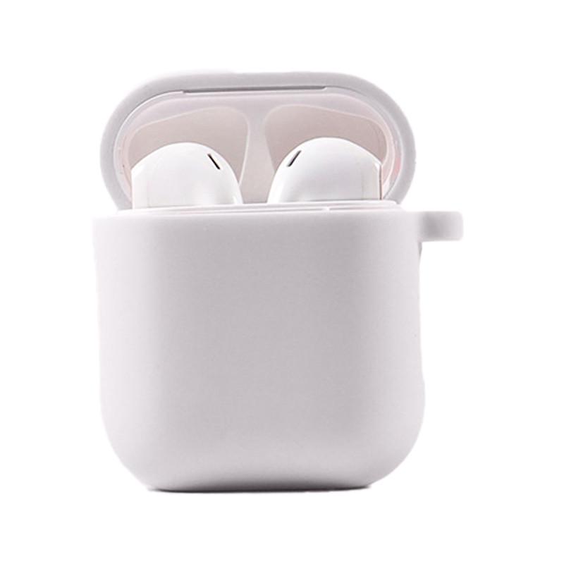 Silicone Case для Airpods 1/2 з мікрофіброю (White)