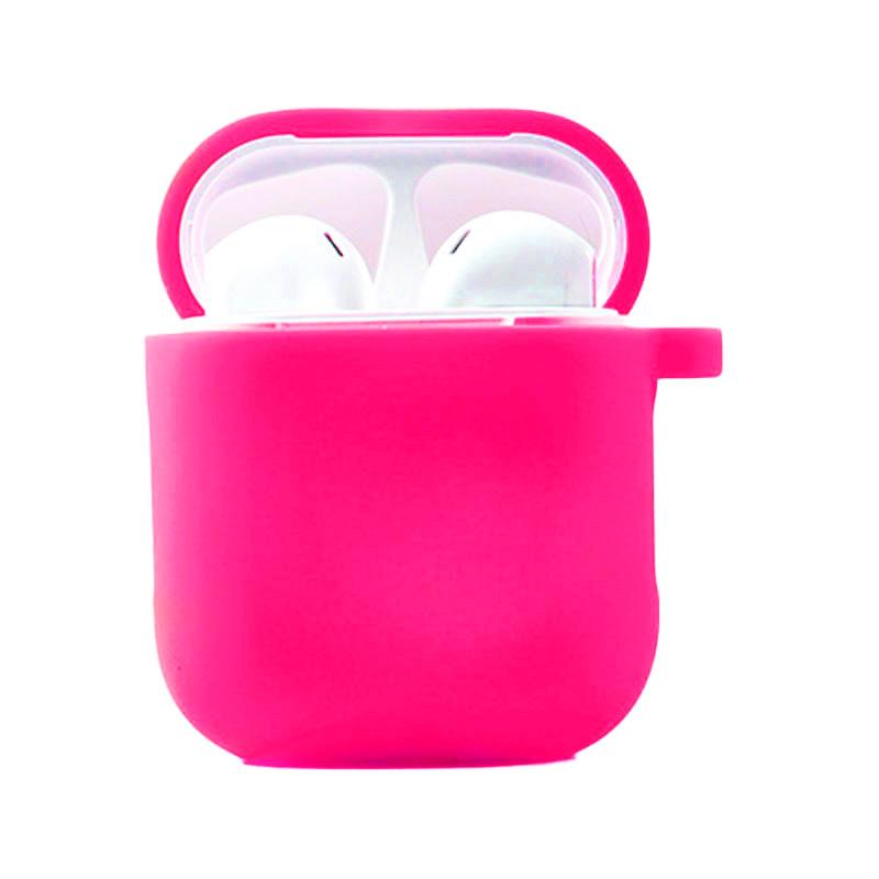 Silicone Case для Airpods 1/2 з мікрофіброю (Hot Pink)