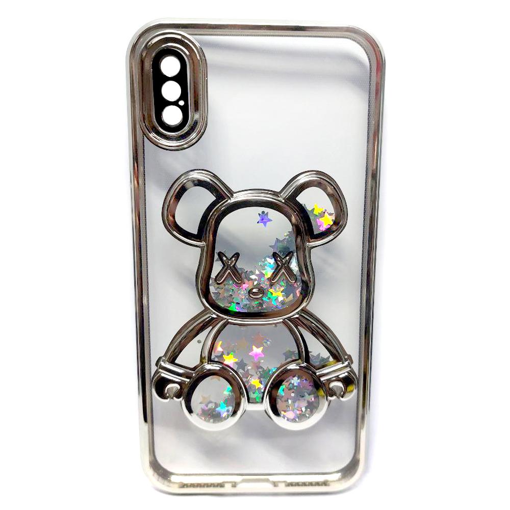 Накладка Cute Shining Bear для IPhone X/Xs Срібляста