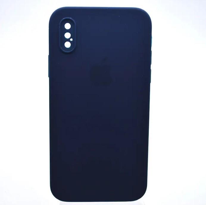 Silicone Case Square Full Camera Protective (AA) для iPhone X/XS (5.8") (Midnight blue)