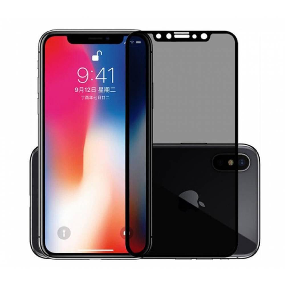 Захисне скло Privacy 5D для IPhone X/Xs/11 Pro  з чорною рамкою (м`яка упаковка)