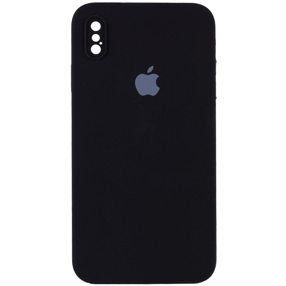 Silicone Case Square Full Camera Protective (AA) для iPhone X/XS (5.8") (Black)