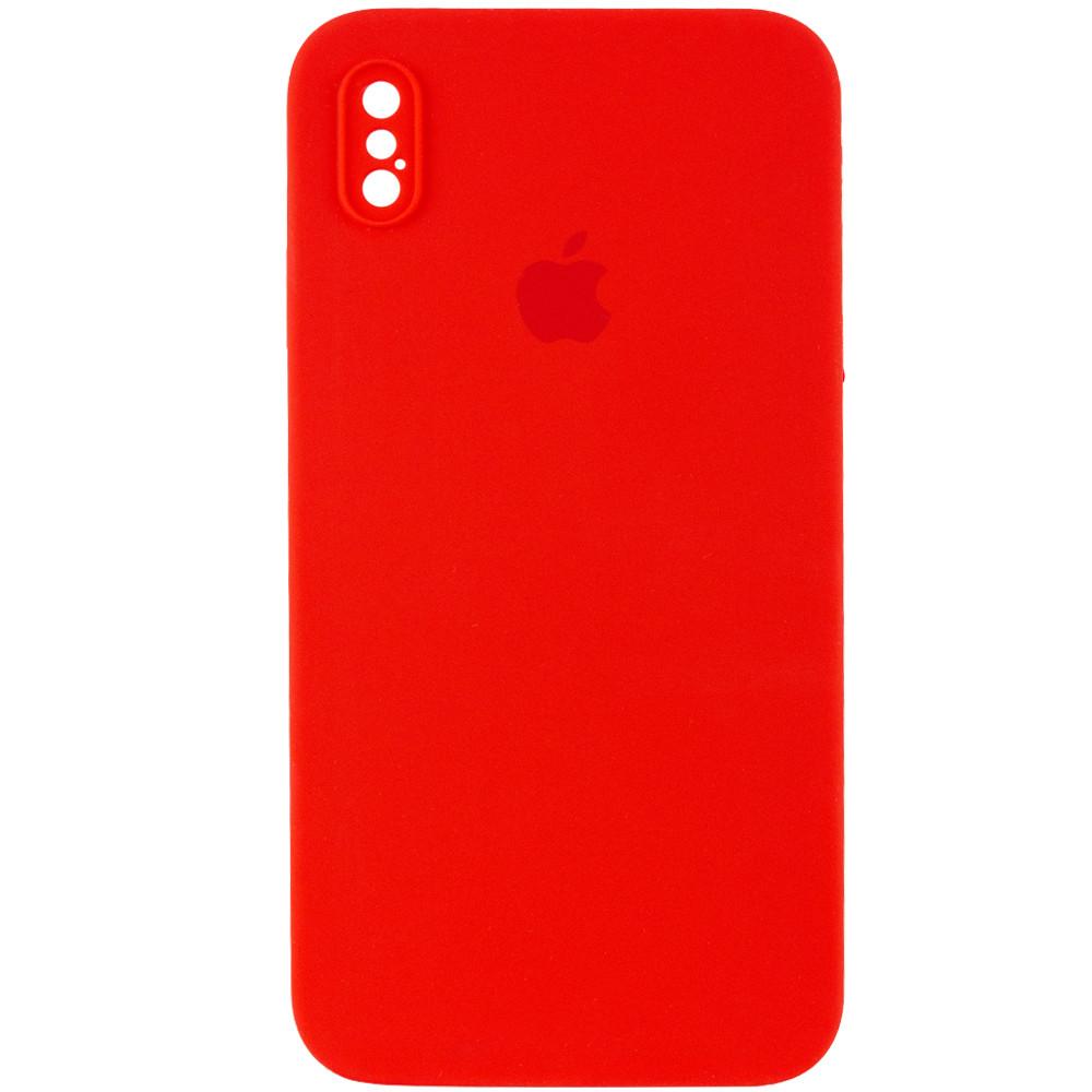 Silicone Case Square Full Camera Protective (AA) для iPhone XS (5.8") (Red)