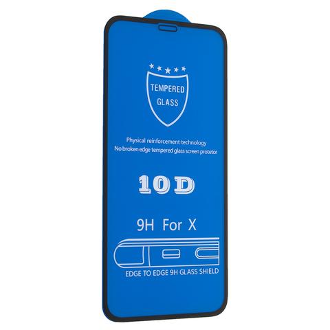 Захисне скло 10DTempered glass screen protector  iPhone X/XS чорна рамка