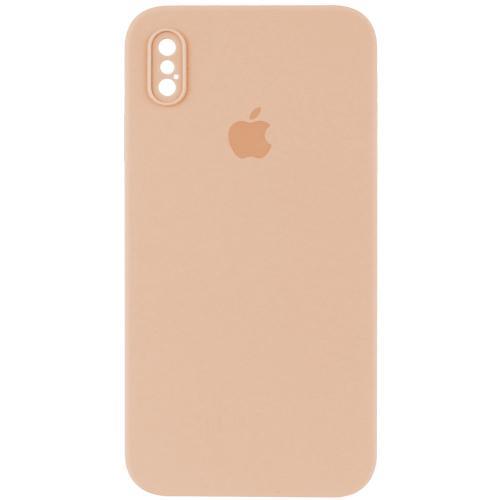 Silicone Case Square Full Camera Protective (AA) для iPhone XS (5.8") (Pink sand)