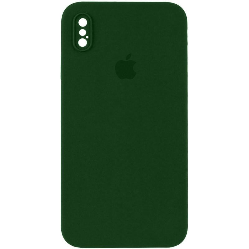 Silicone Case Square Full Camera Protective (AA) для iPhone XS (5.8") (Army Green)