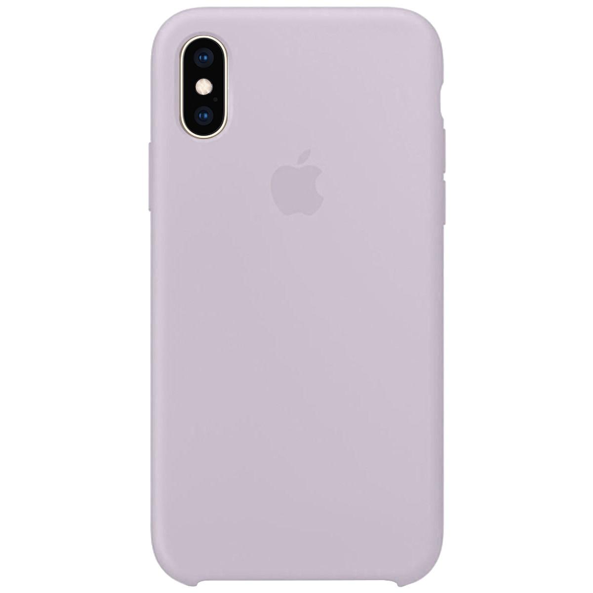 Silicone Case (AA) для iPhone X/XS (5.8") (Lavender)