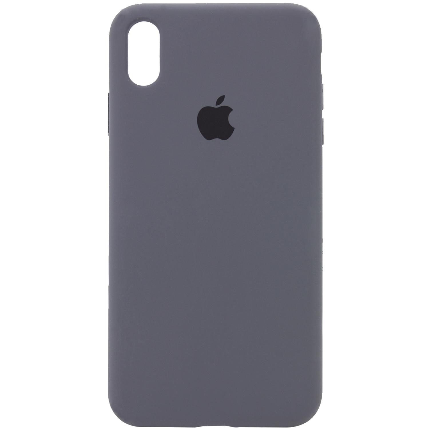 Silicone Case Full Protective (AA) для iPhone X/Xs (5.8") (Dark Gray)