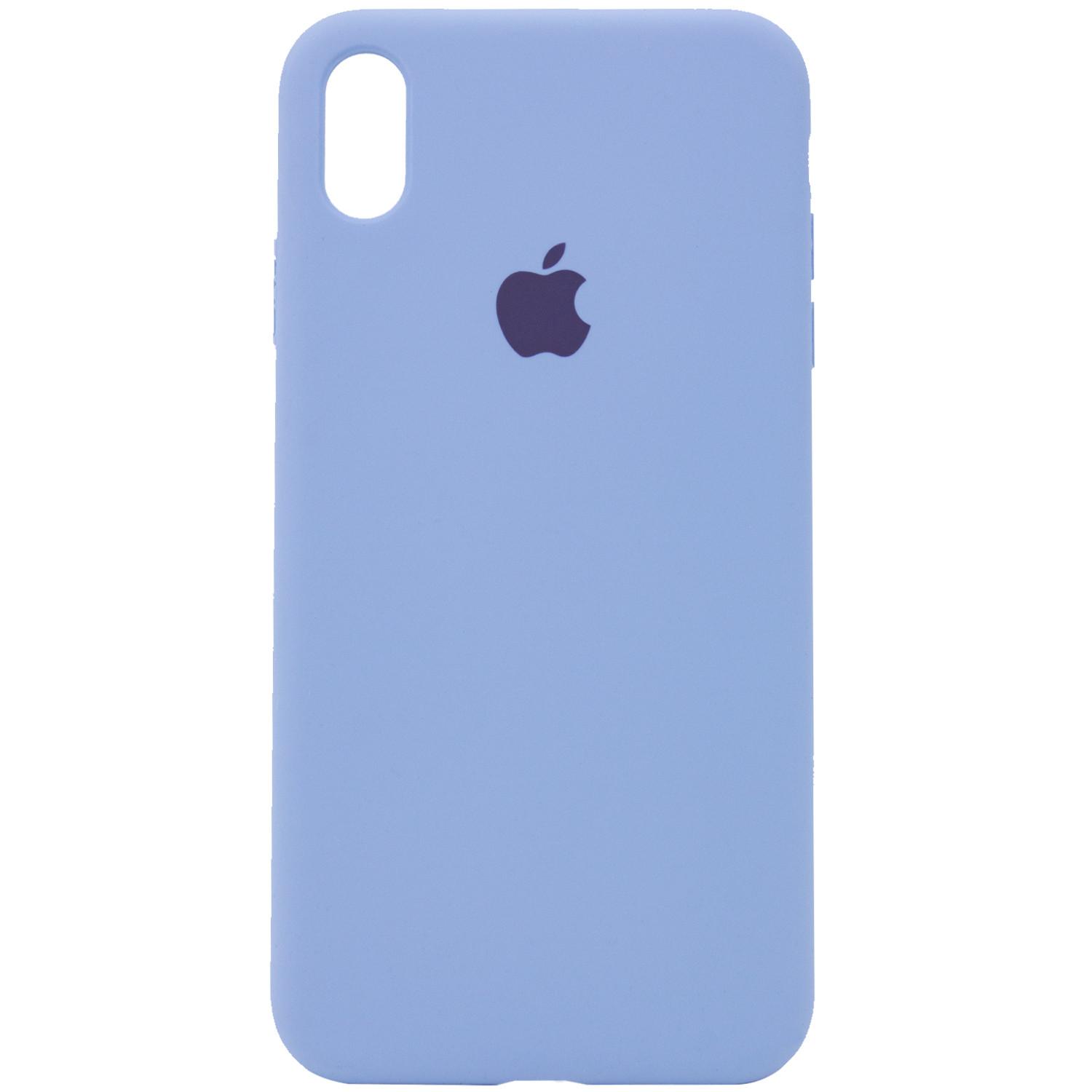 Silicone Case Full Protective (AA) для iPhone X/Xs (5.8") (Lilac Blue)