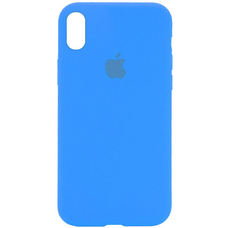 Silicone Case Full Protective (AA) для iPhone X/Xs (5.8") (Blue)