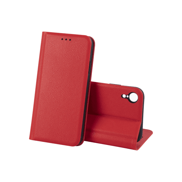 Книжка LEATHER для IPhone Xr червона