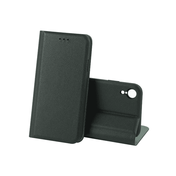 Книжка LEATHER для IPhone Xr темно-зелена