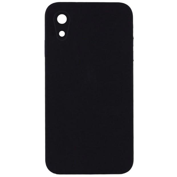 Silicone Case Square Full Camera Protective NO LOGO (AA) для iPhone XR (6.1")  (Black)